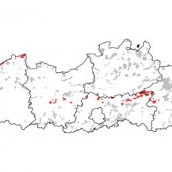 Kaart van de speciale beschermingszones voor: Kruipend moerasscherm