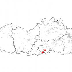 Kaart van de speciale beschermingszones voor: Bechsteinsvleermuis