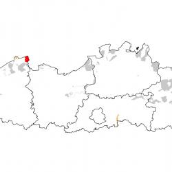 Vogelrichtlijngebieden voor Lepelaar. Rood: belangrijk broed-, trek- en/of overwinteringsgebied. Oranje: broed-, trek- en/of overwinteringsgebied met kleinere aantallen.