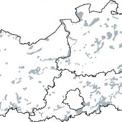 Kaart van de speciale beschermingszones voor: Midden-Europese kalkrijke beukenbossen behorend tot het Cephalanthero-Fagion