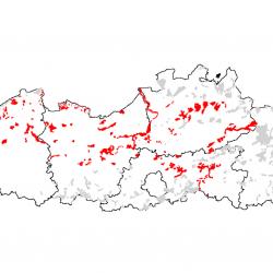 Kaart van de speciale beschermingszones voor: Grasland met Molinia op kalkhoudende, venige of lemige kleibodem (Molinion caeruleae)