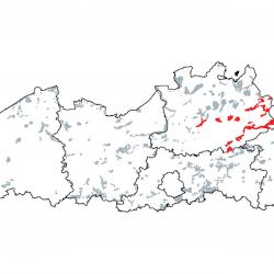 Kaart van de speciale beschermingszones voor: Submontane en laagland rivieren met vegetaties behorend tot het Ranunculion fluitantis en het Callitricho-Batrachion