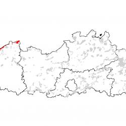 Kaart van de speciale beschermingszones voor: Embryonale wandelende duinen
