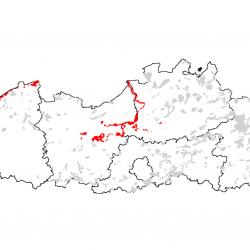 Kaart van de speciale beschermingszones voor: Schorren met slijkgrasvegetatie (Spartinion maritimae)