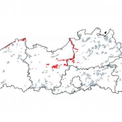 Kaart van de speciale beschermingszones voor: Bij eb droogvallende slikwadden en zandplaten